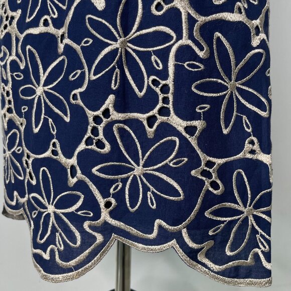 Lilly Pulitzer 97592 Women's Augusta Navy & Gold Sand Dollar Shift Dress Size 00 - Picture 9 of 11